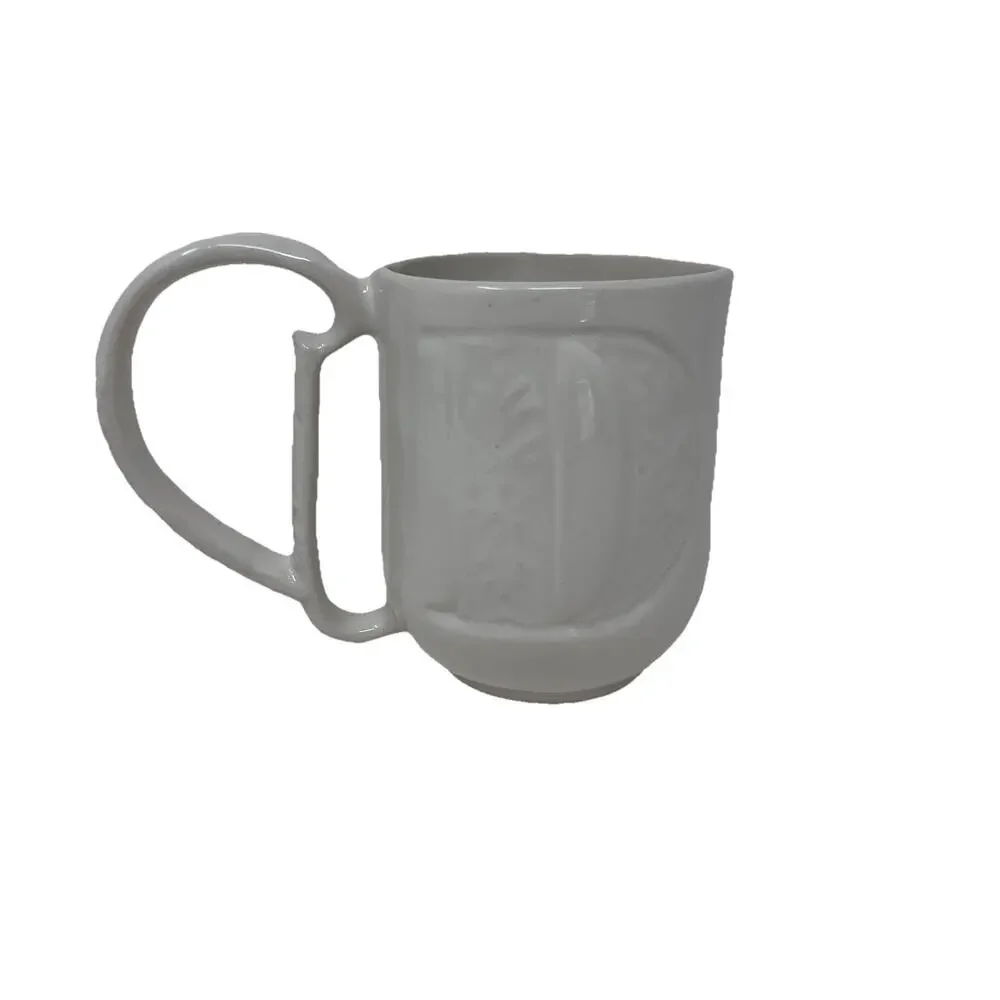 Pottery Barn Ceramic A to Z Coffee Mug in Off White - “D”